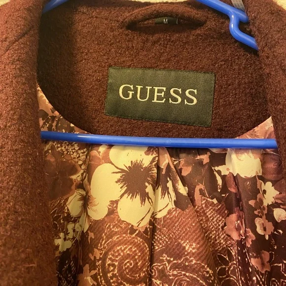 GUESS Women's Burgundy Coat - Picture 2 of 10